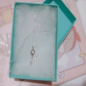 100% 925 Sterling Silver Jewelry Love Key Pendant Necklace with White crystals rolo chain 18inch Valentines women's gift Y0113 248K