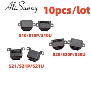 Alisunny 10PCS USBポートドックコネクタSamsung Galaxy S10 S22 S21 Plus S10E S20 Note 10 Ultra S8 S9 S7充電プラグパーツ