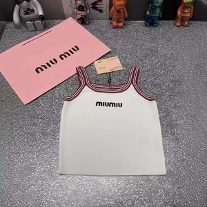 Tvådelad klänning Mi24 Girl Style Diamond Letter Color Block Design Thin Shoulder Strap Short Sticke Tank Top