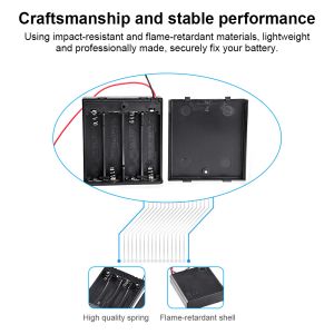 2 3 4 Steckplatz 1,5 V AAA 3,7 V 18650 9V PP3 DIY Batteriehalter Speicherpodierkasten mit Kabelleitungsabdeckungen Ein/Aus -Schalter Batteriebehälter