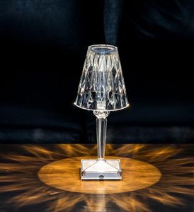 Modern Euro Design Party Decoration Crystal Diamond Table Lamp Charging Charging Night Night Light for Wedding Room Decor Birthday G2880396