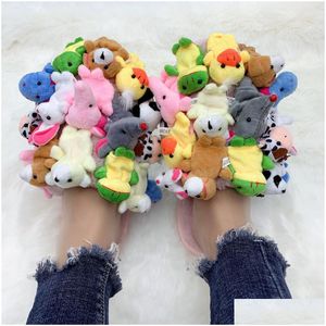 Home Shoes Slippers Women Cotton Furry Flops House Cute Teddy Bear Slides P Pantuflas 221202 Drop Delivery Garden Wear Dhqn7