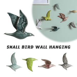 3D Ceramic Bird Creative Wall Sticker Vishing Nordic Home Decor Гостиная Статуя Статуя Животные Телевизионные фон монтируются 240522