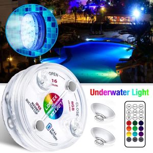 13leds Magnetic Sucker Submersible Light Waterproof Remote RGB Underwater Lights For Hmoe Party Aquarium Pool Bathtub Vase Decor