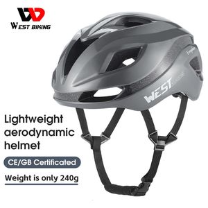 Casco aerodinamico in bicicletta West Biking Casco ciclistico integrato Lightwear Professional Road Bike CEGB Dual Certified Safety Helmets 240523