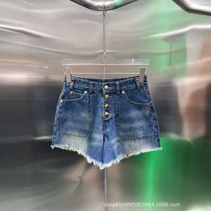Calças de duas peças femininas Nicho de nicho de verão Trendy Wash Wash Classic Low Wistide calça shorts jeans