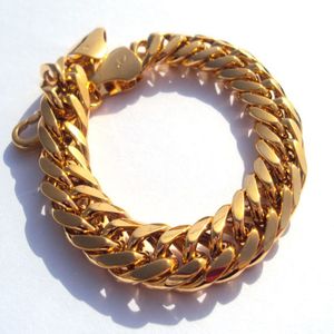 24kt 24kt de ouro amarelo real hge 9 polegadas pesadas luxuosas hipotenuse Nugget Bracelet Jewelry Sales Champion International Design Mastro 2857