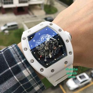 RM Data di orologio Business per il tempo libero da uomo orologio meccanico ceramico cavo out nastro personalizzato Movimento atmosferico di moda luminosa