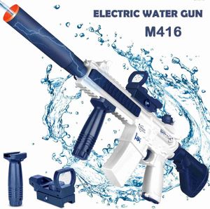 Sand Play Water Fun Gun Toys Water Gun Electric Toy M416 Super Automatic Water Gun Gloves Swimming Pool Beach Party Games Outdoor Water Battle Childrens Gifts WX5.22