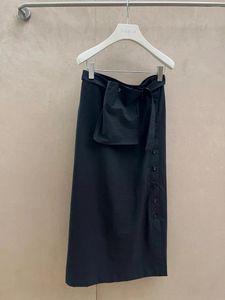 Kjolar 2024 kvinnor mode sexig casual bälte ficka wrap kjol 0514