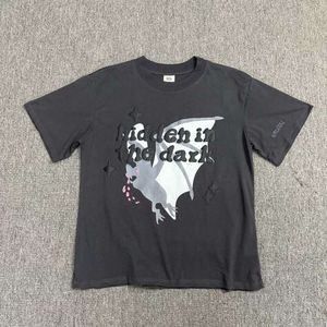 Męska marka T-shirt American High Street moda luźna list nietoperzy spersonalizowana koszulka hip-hopowa dla mężczyzn i kobiet