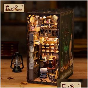 Doll House Accessories Cutebee Diy Book Nook Kit Miniature Dollhouse Touch Lights With Furniture For Christmas Gifts Magic Pharist Dro Otzwv