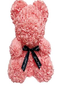 RTS 25 cm Rose Teddy Bear med presentförpackning Julbröllop Present till flickvän födelsedag 4545192