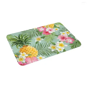 Carpets Hawaiian Pineapple 24" X 16" Non Slip Absorbent Memory Foam Bath Mat For Home Decor/Kitchen/Entry/Indoor/Outdoor/Living Room