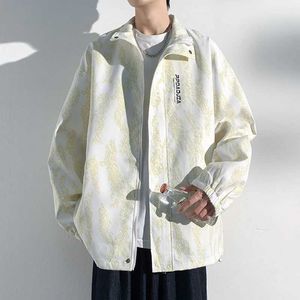 Męskie kurtki męskie Modele 2024 Koreańska moda luźna płaszcz harajuku oryginalny męski styl kurtki sprężynowej Q240523