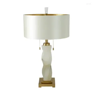 Table Lamps Lustre American Lamp Simple Spiral Marble Living Room Decoration Chandelier Pednant Lighting Art Home Glass Led