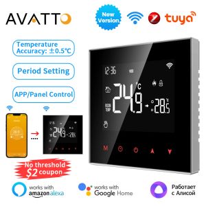 Avatto Tuya WiFi/Zigbee Smart Termostato, Controlador de temperatura de caldeira a gás de aquecimento elétrico para Alexa, Google Home, Alice