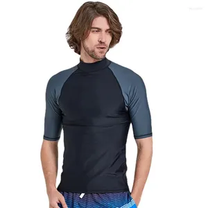 Women's Swimwear SBART Short Sleeve Rash Guard Men Shirts Sun Protective Lycra Surf Wetsuit Tops Snorkel Swimming Windsurfing Rashguard