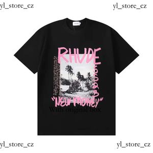 Rhude T-Shirt Summer Designer T Shirt Men T Shirts Tops Luxury Letter Print Shirt Mens Women Clothing Short Sleeved S-Xxl Us Size 9db3