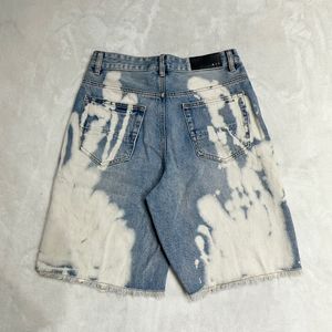 USA 24SS Fashion Mens Plus Size With Ripped Holes Denim Shorts Casual Vintage Washed Styles Shorts Jeans Byxor Bottoms 0524