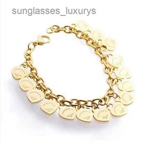 High quality trend brand titanium steel gold rose sier heart shaped bracelet for friends party and fashion couple gift