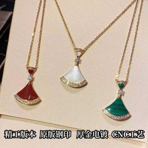 High cost performance jewelry Bulgarly necklace Vgold small skirt for women 18k rose gold white red full diamond have Original logo