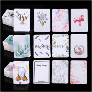 Other Labeling Tagging Supplies 5X7Cm Jewelry Packaging Display Card Flower Earrings Necklaces Cardboard Hang Tag Ear Studs Paper For Otbdm