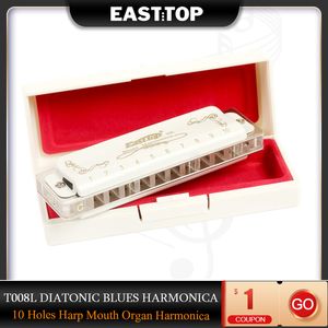 EastTop T008L Diatonic Blues Armonica Key of D 10 Holes Harp Mouth Organ Amonica per adulti Professionisti