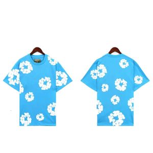 Дизайнер капо -дизайнер джинсовая рубашка мужская футболка летние повседневные и дышащие топы хлопковые цветочные буквы Печать персонаж все серии для мужчин. Женщины 802