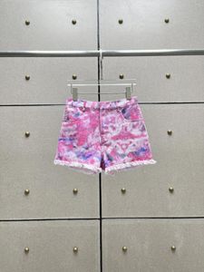Women's Shorts Summer Printed Denim Furred Shorts!
