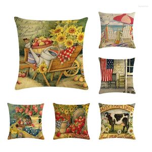 Pillow Scenic Decorative Throw Case Cover Square Shape Cow Sunflower Berry Coussin For Sofa Home Almofadas ZY161