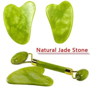 Ansiktsmassager naturlig jade guasha skrapa ansiktsmassager guasha meridian muskelavslappning och hudförbättring ansikts mager skrapa q240523