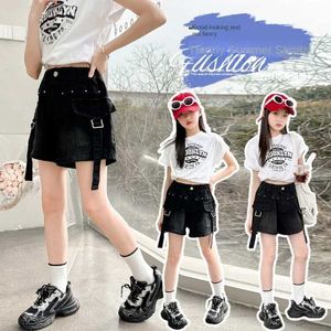 Shorts Fashion Summer Girls Jeans Shorts Korean Style Childrens Clothing Denim Shorts Kids Teenager Girls Streetwear Outfit 5-15years Y240524