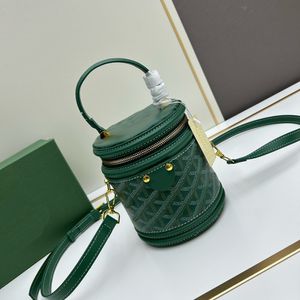 High Quality Designer Shoulder Bag for Women Tote Bag Zipper Bucket Bag Green Genuine Leather Houndstooth Mini Cosmetic Bags