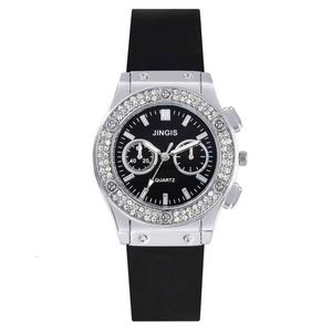 New versatile business diamond inlaid wristwatch fashionable unisex fashion watch silicone tape comfortable