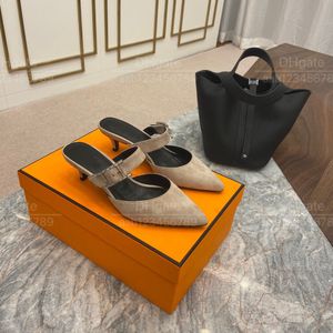 Top quality luxury shoes Classic designer shoes Women's small high-heeled handmade real leather spring/summer casual fashion women's shoes original box packaging.