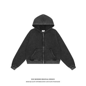 Eonmodish herrkläder | 2023 New American Street Trendy Wash Short Hooded Hoodie Coat