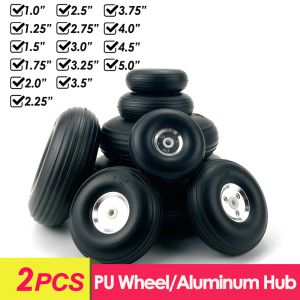 1 pares Pu rodas com alumínio de alumínio Hub 1 polegada/1,25/1.5/1,75/2/2,25/2.5/2.75/3/3.25/3.5/3.75/4/4.5/5 