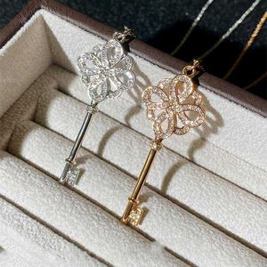 Designer's New Brand Chinese Knot Key Necklace Rose Gold Short Collar Chain Light Luxury High Grade Choker Womens Jewelry