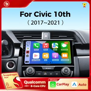 Car Dvd Radio Android Auto for Honda Civic 10th 10gen 2015-2021 Multimedia Player Wireless Carplay Car Stereo Wifi DSP 2Din