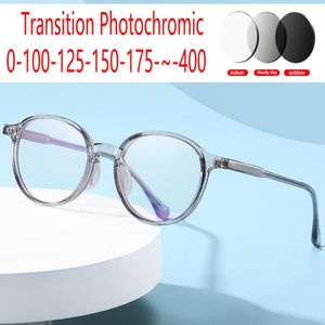 Occhiali da sole Donne rotonde all'aperto Tr90 uomini Myopia Optical Myopia Glasses Ladies Pochromic Prescrizione Eyewear Diopter FML 310V