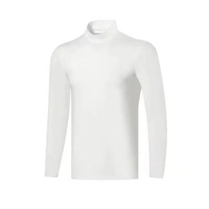 ゴルフスタンドネックメンズTシャツクイック乾燥通気容量ブラック/ホワイトスリムフィットスポーツ長袖240522
