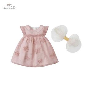 Flickans klänningar kläder sätter DB16923 David Bella Summer Baby Girl Sweet Bow Cartoon Decal Dress Childrens Fashion Party Dress Childrens Lolita Clothing WX5.23