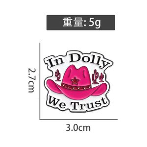 Hot selling new pink denim hat pattern alloy brooch unisex clothing backpack accessories