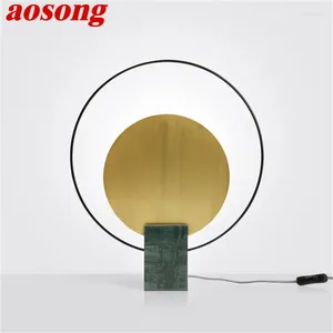 Table Lamps AOSONG Postmodern Lamp Creative Design Marble Desk Light LED For Home Decorative Living Room Bedroom