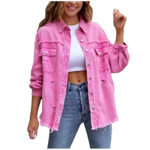 Basic Casual Kleider 2023 Neue Denimjacke Frauen Frühling Herbsthemd Stil Jeancoat weibliche Top -Feiertags -Oberbekleidung Lady Coat Dent Jacke T240523