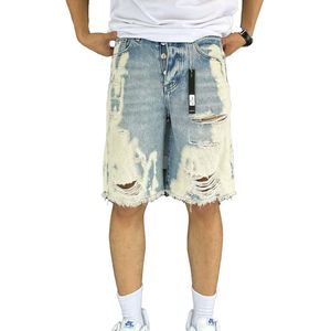 Amerikanische Vintage Shorts Männer große Größe, um alte Freizeitviertelhosen Trend loser schlanker Persönlichkeitsjeans zu machen