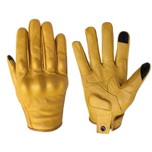 Novas luvas de motocicleta amarela Touch Touchkin Leather Tactics Glove Men Bike Picless Cycling Finger Motocross Motocross Luvas