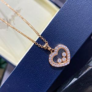 Necklaces designer for women Happy minority three diamond love shaped necklace superflash zircon exquisite daily everything gentle temperament girl V gold