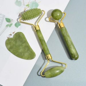 Neuer natürlicher Jade Gouache Stone Gua Sha Schaber für Gesicht Hals Hebe zurück -Pressotherapie Anti -Cellulite -Massagegeräte Guasha Massage -Werkzeuge